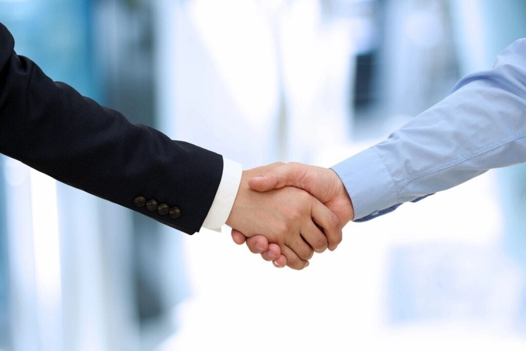Business handshake between two professionals
